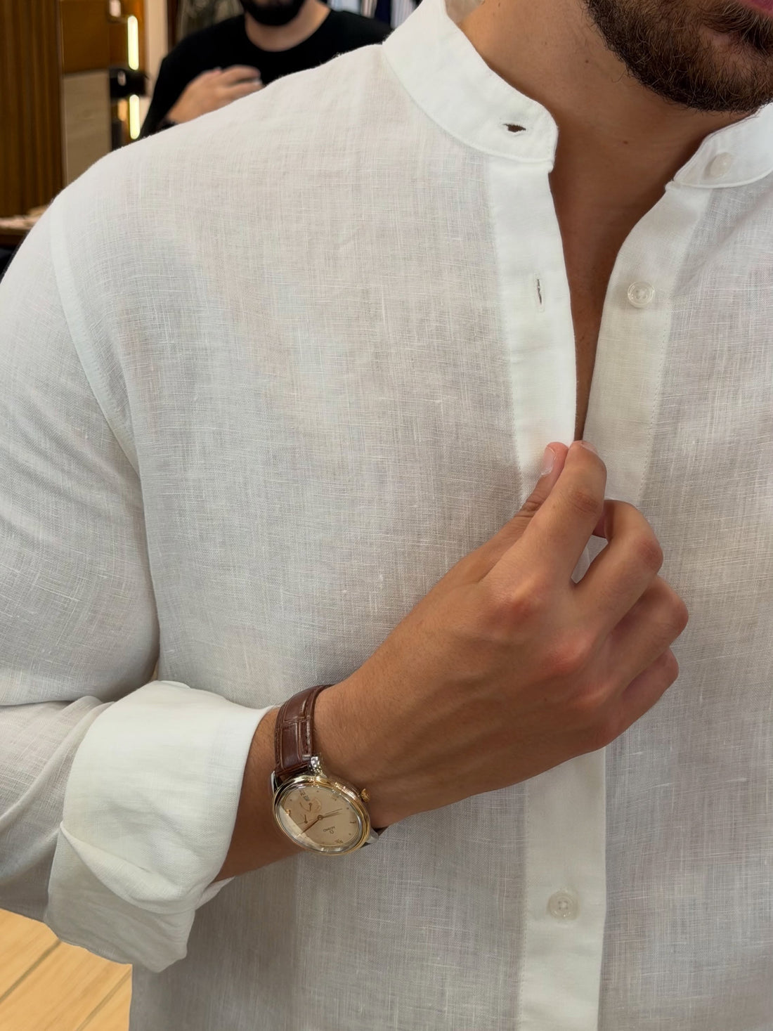 Artisan Mandarin Linen Shirt