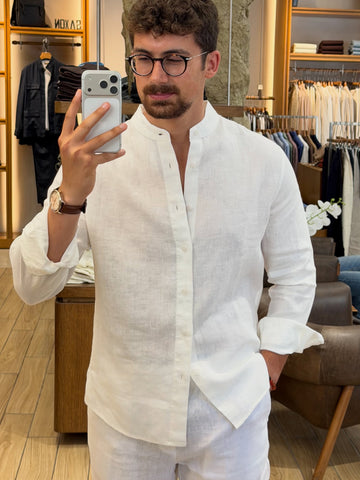 Artisan Mandarin Linen Shirt
