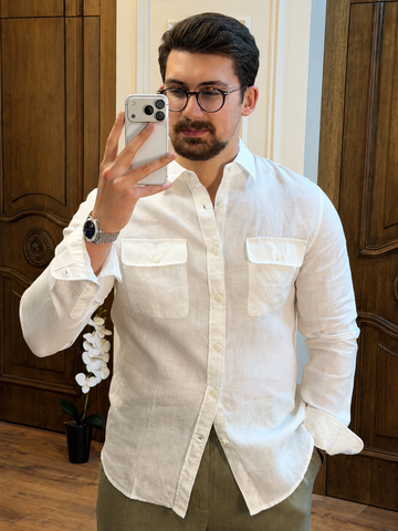 Royal Crest Linen Double Pocket Shirt